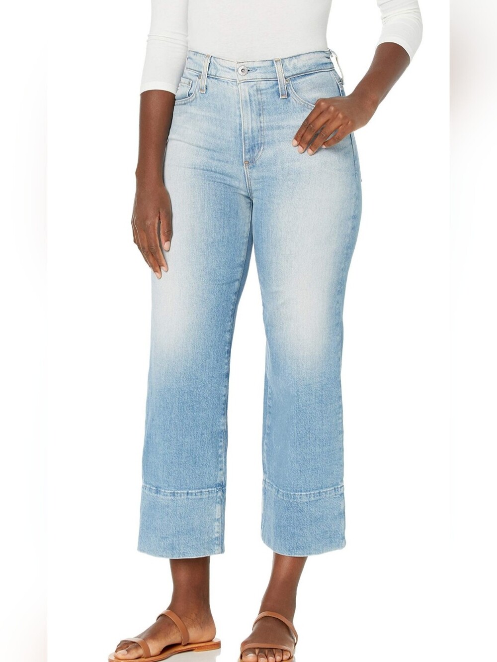 Adriano Goldschmied The Etta High Waisted Wide Leg Crop Jeans